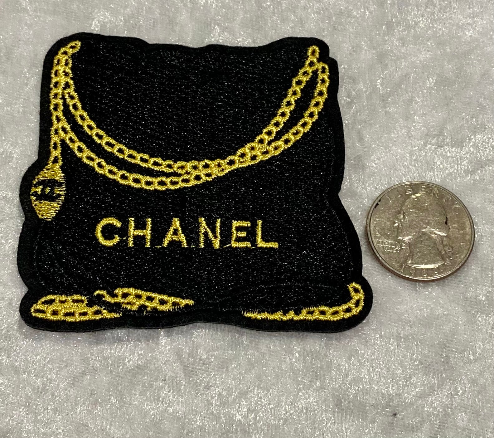 5 Black Purse Patches