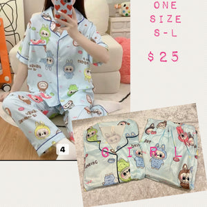 Blue Labubu Pijamas